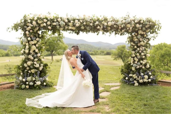 Wedding florals by Blosm Design, shared on Instagram